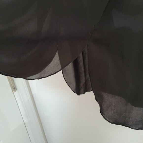 NEW A'Nue Ligne Black Long Sleeve Semi Sheer Tunic Blouse Top Size Small - Picture 4 of 11